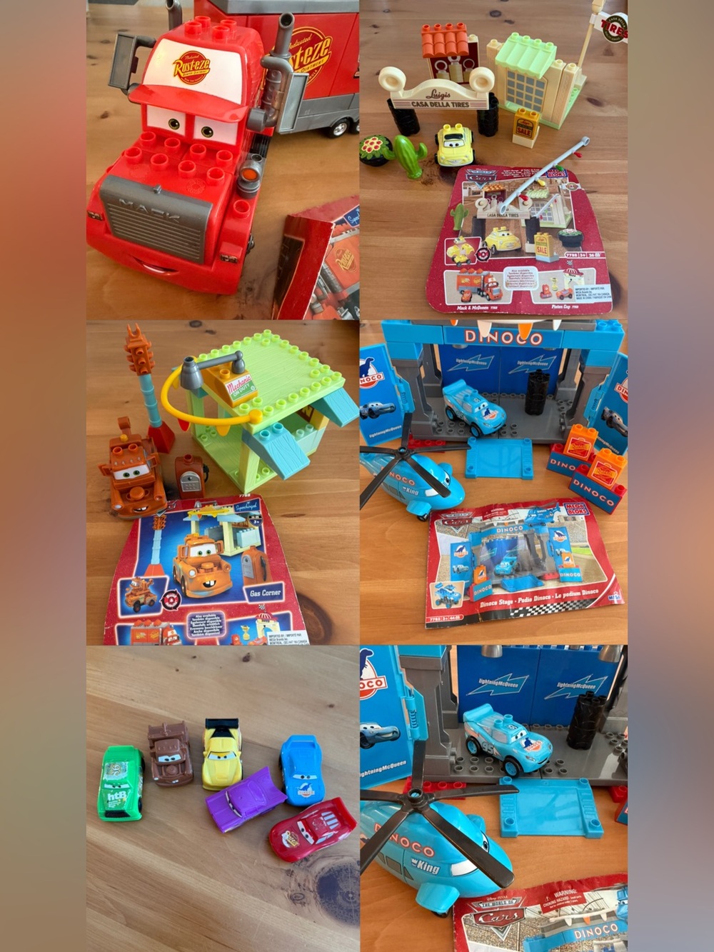 Vintage Mega Bloks Disney Pixar Cars Building Sets Lot + Mini Cars